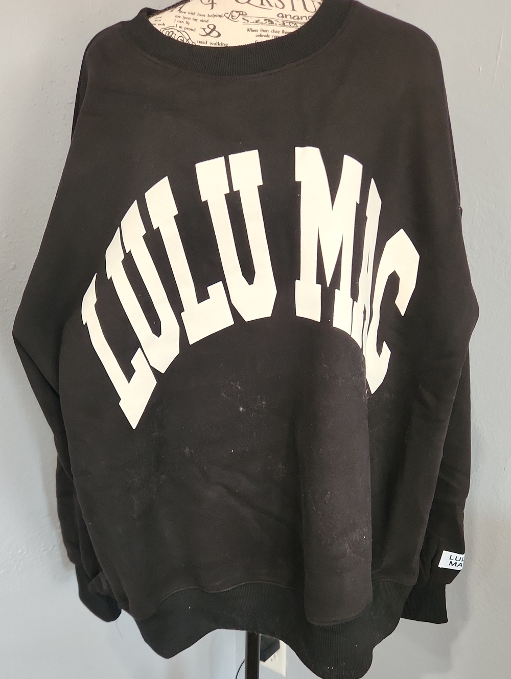 Lulu Mac Womens Black Logo Sweatshirt
